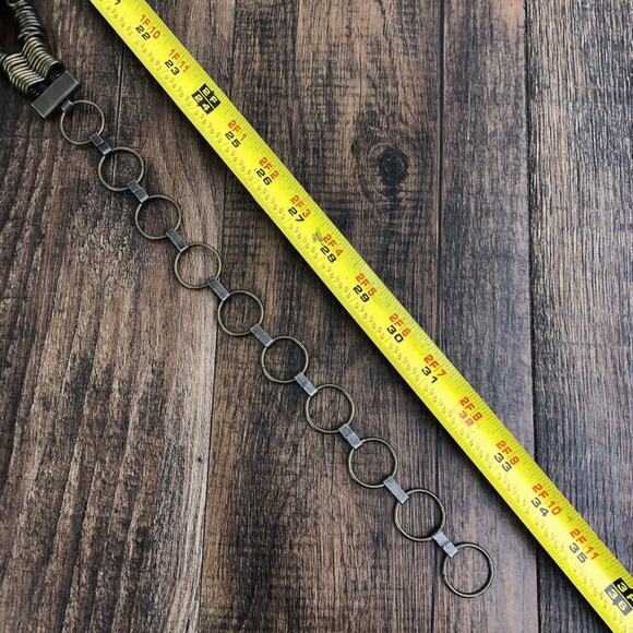 Concho Belt Hip Slung Mixed Media Wood Chain Boho Festival Size Small Tan Multi - Picture 9 of 12